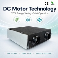Ventilateur de récupération d'énergie pour maison intelligente avec contrôleur LCD de 2,8 pouces, application Tuya WiFi, capteurs de CO2, PM2.5, température et humidité, ERV