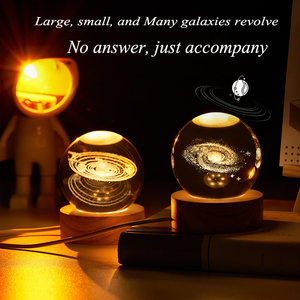 Lampes LED sans fil Boule de cristal 3D Lampes en bois Éclairage Lumière LED personnalisée Base en bois <span class=keywords><strong>Lampe</strong></span> de nuit portable USB Cadeau Décoration - Product Image 6