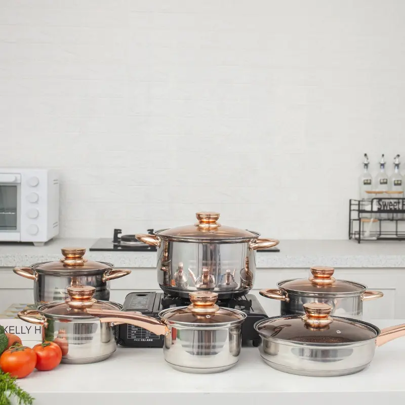 Антипригарным Набор посуды набор кастрюля для готовки из нержавеющей стали кухонные принадлежности запаса кастрюль и сковородок Kitcheware наборы посуды