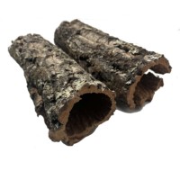 LEECORK Tubes en liège naturel vierge pour reptiles, tubes de grimpette en liège pour terrarium avec bouchons en liège