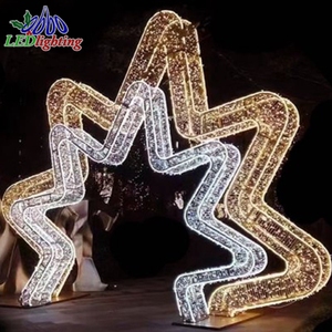 Riesige LED-Stern- und Torbogen-Beleuchtung Maßgefertigte Weihnachtsmotiv-Dekoration Handgefertigter Eisenrahmen Große Außendekoration - Product Image 4