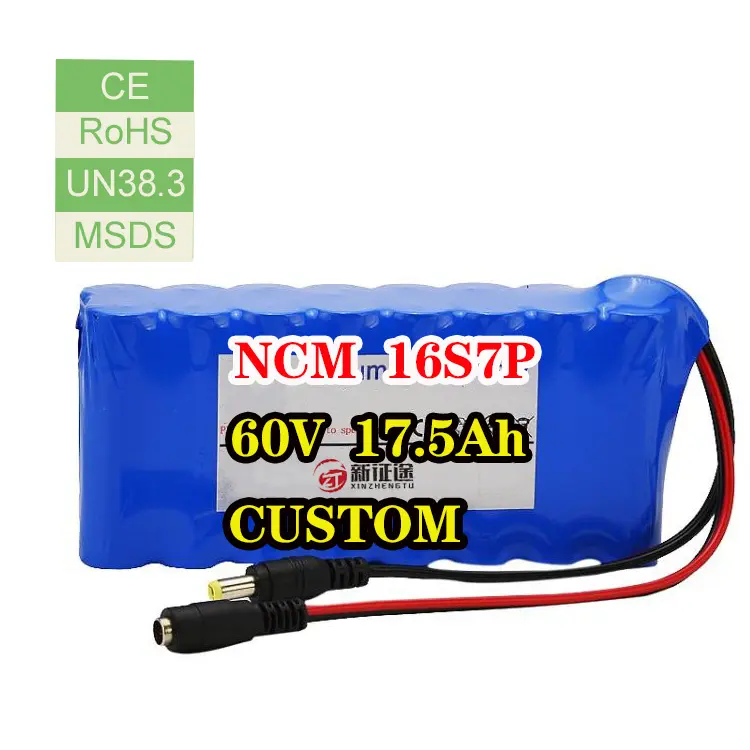 60V 17.5ah ba bánh xe nâng pin Lithium ion 60V 17.5ah chu kỳ sâu có thể sạc lại pin Xe máy điện tử kéo dài