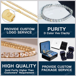 Cadena de Tenis con Diamantes Cultivados en Laboratorio VVS Personalizados, Salida de Fábrica, Oro Blanco, Plata 925, Cadena de Tenis, Joyería Fina para Mujer - Product Image 4