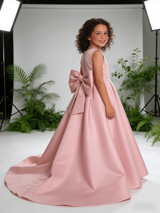 <span class=keywords><strong>Vestido</strong></span> de satén sin mangas con cola <span class=keywords><strong>para</strong></span> niñas, ideal <span class=keywords><strong>para</strong></span> fiestas de cumpleaños, bodas, o como <span class=keywords><strong>vestido</strong></span> de princesa <span class=keywords><strong>para</strong></span> damitas de honor. - Product Image 4