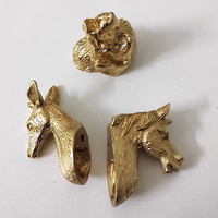 Poignées de meuble en laiton au design créatif, motifs têtes d'animaux (cheval, chien, cerf) pour tiroirs et portes d'armoires