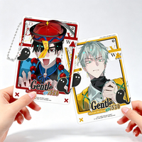 Carte transparente personnalisée avec trou perforé, chaîne à billes, personnage de dessin animé, souvenir de collection, cadeau, carte de personnage d'anime