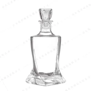 wholesale 750ml twist whiskey glass bottle for schnapps whisky vodka