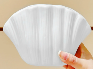 Matte Shell Texture White Floral Vase