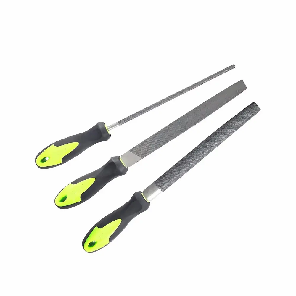 Lima de acero al carbono personalizada 6 pulgadas 8 pulgadas 10 pulgadas 12 pulgadas T12 limas triangulares con mango de plástico para metalurgia y carpintería