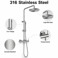 Système de douche de luxe pour hôtel, villa et marina, fabrication directe usine OEM ODM, ensemble mitigeur de douche pluie sans plomb 316