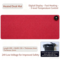 Tapis de Souris Chauffant Électrique 24V pour Bureau et Gaming, Grand Tapis de Bureau Chauffant 80x33CM pour le Bureau et la Maison