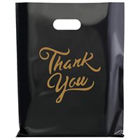 Sacs de courses en plastique découpés à l'emporte-pièce, extra épais, brillants, en PEHD recyclable, imprimés flexo, avec fermeture zip, logo « Merci » personnalisé, sacs promotionnels