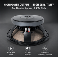 Haut-parleur médium-grave en ferrite passif haute sensibilité LS HDW-1238 de 12 pouces, 8 ohms, 97,5 dB, 400 W AES, pour sonorisation professionnelle et systèmes Line Array