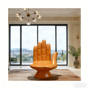 <span class=keywords><strong>Fauteuil</strong></span> d'appoint en forme de main orange, chaise créative en forme de palmier, <span class=keywords><strong>fauteuil</strong></span> de loisirs moderne en fibre de verre pour salon de luxe – Offre Spéciale - Product Image 5