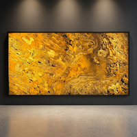Panneau de revêtement mural en agate contemporaine avec motif doré naturel pour la décoration intérieure
