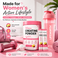 Lifeworth Create Gummies à la créatine monohydrate avec collagène pour hommes et femmes, stimule la concentration et la force