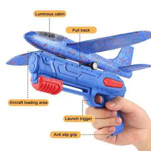 Pistola de espuma para exteriores, juguete para niños, lanzador manual de aviones de espuma giratorios, pistola de juguete 2 en 1, pistola de francotirador - Product Image 2