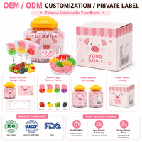 Bonbons gélifiés doux et sucrés aromatisés aux fruits en forme de cochon de style dessin animé pour enfants. Vente en gros de bonbons pour enfants