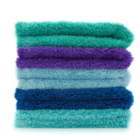 Chiffon de nettoyage en microfibre pelucheuse 70/30 500GSM 16x16 pouces, fabriqué sur mesure, haute absorption d'eau, séchage rapide, sans bordure, pour voitures