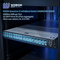 Tout nouveau commutateur InfiniBand NDR 400G Quantum-2 MQM9790-NS2R de NVIDIA, 32 OSFP, 1U, C2P Airflow pour centre de données de calcul haute performance (HPC) et intelligence artificielle (IA)