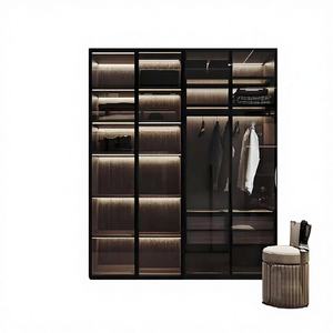 ตู้เสื้อผ้าบานเลื่อนคู่สีฟ้าแบบโมเดิร์นชุดเฟอร์นิเจอร์เก็บของในห้องนอนตู้เสื้อผ้าคู่แบบสั่งทำได้ - Product Image 1