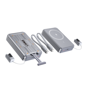 10000mAh Magnetic Wireless Power Bank with Zinc Alloy Stand, 22.5W Fast Charging Metal Finish Portable <b>Charger</b> - Product Image 6