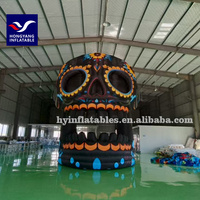 Modelo Inflable de Calavera Grande a Prueba de Agua con Ventilador Incorporado para Decoración de Cabina de DJ, Inflables Publicitarios Multicolores de Fantasía