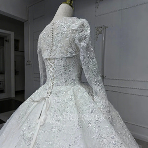 Vestido de Novia ANY43 con Lentejuelas, Escote Corazón, Estilo Princesa, con Apliques de Pedrería, Encaje, Cristal, Cola de Capilla, Largo hasta el Suelo, Natural - Product Image 6