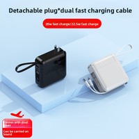 Wandstecker Grenzüberschreitendes Schnellladegerät Abnehmbarer AC-Stecker Selbstkabelgebundenes Ladegerät 1/20000 mA Powerbank Große Kapazität PCABS-Stromversorgung