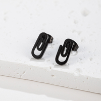 Boucles d'oreilles créatives en forme de trombones en acier inoxydable Shuangshuo pour femmes, accessoires de bijoux tendance pour fêtes et mode, pour filles