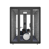 Panneaux acoustiques modernes, compacts, portables et insonorisants avec rangement pour bureaux à domicile et pods de réunion – Conception modulaire, cadre en acier