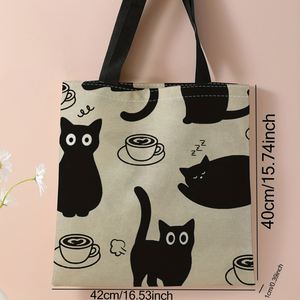 Bolsa de Mano de Lona de Algodón Ecológica con Logotipo Personalizado, Bolsillo Interior con Cierre Magnético, Impresión Personalizada para Mujeres y Estudiantes - Product Image 6