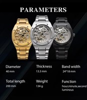 Jam Tangan Pria FORSINING 8315 Baru, Jam Tangan Mewah Fashion Pria, Tali Baja Anti Karat, Mekanis Otomatis, Bercahaya, Tahan Air