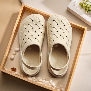 Zuecos Tejidos de Moda para Mujer, Sandalias de Verano Antideslizantes para Playa, Dormitorio, Parejas, Pantuflas de Moda - Product Image 2