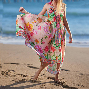 Robe longue ouverte à la poitrine, en polyester, sur mesure, colorée, style peplum, glamour, pas chère, pour femmes, robes tropicales pour les fêtes - Product Image 1