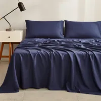 สิ่งทอที่บ้าน100% ไม้ไผ่ผ้านุ่มผ้าปูที่นอนแผ่นแบนปกเรขาคณิตชุดเครื่องนอน