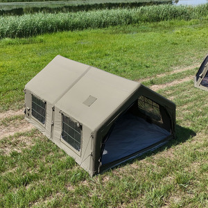 Tente de camping familiale gonflable en coton de couleur foncée, 18,16 mètres carrés, imperméable, quatre saisons - Product Image 1