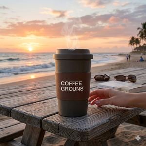 15Oz Leakproof Reusable Ground Mug Pla Eco Friendly Travel Cup With Lid&Sleeve Portable Custom <b>Log</b> Coffee Tumbler - Product Image 1