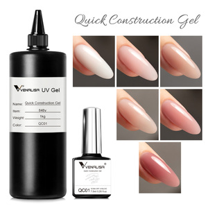 VENALISA UV GEL 1KG Gel de construcción rápida No-Wipe Long Wear Gel de uñas templado Esmalte OEM Bulk 1000ml Esmalte de uñas - Product Image 3