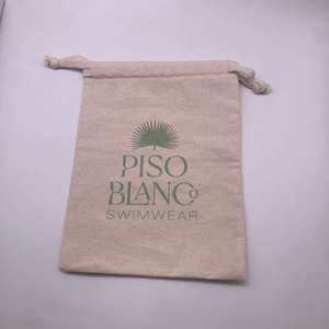 Reusable White Cotton Linen <b>Pouch</b> Soft Clothes Dust <b>Pouch</b> <b>Drawstring</b> Fabric Custom Logo Craft Bags - Product Image 6