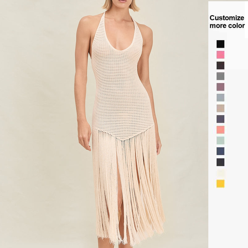 Wholesale Crochet Halter Maxi Dress Comfortable Breathable Fabric |  Alibaba.com