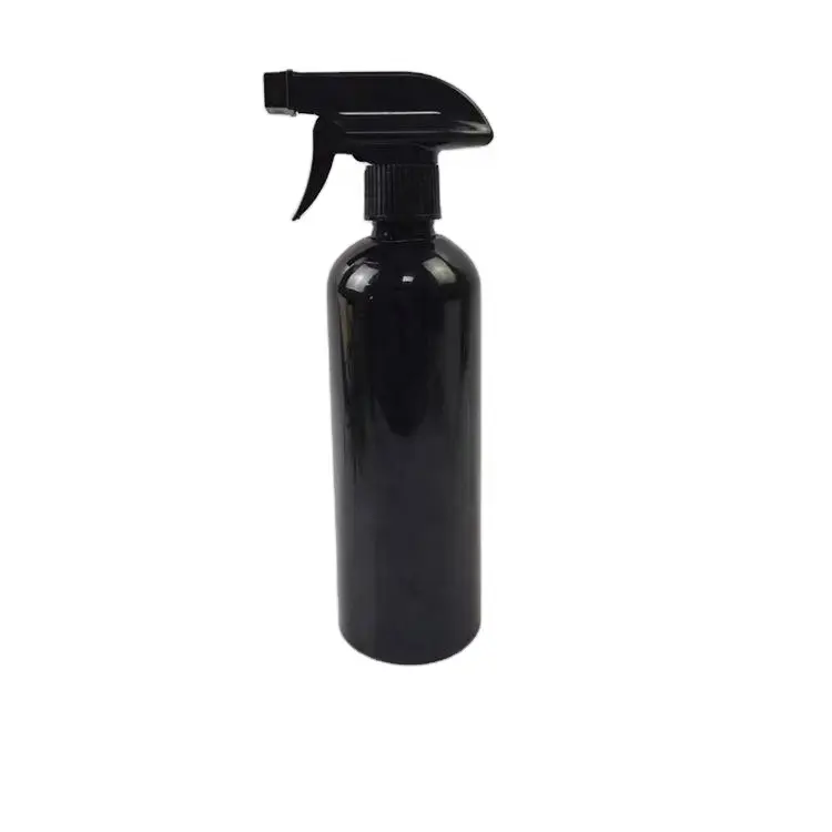 Spot all'ingrosso flacone rotondo in plastica da 500ml annaffiatoio da 500ml flacone a spalla rotonda flacone spray a bocca piena 600 spray nero opaco