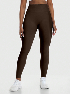 High Waist Seamless <b>Scrunch</b> Butt Yoga <b>Leggings</b> Full Length Solid Color Elastic Waist Pants Ruched Design - Product Image 4