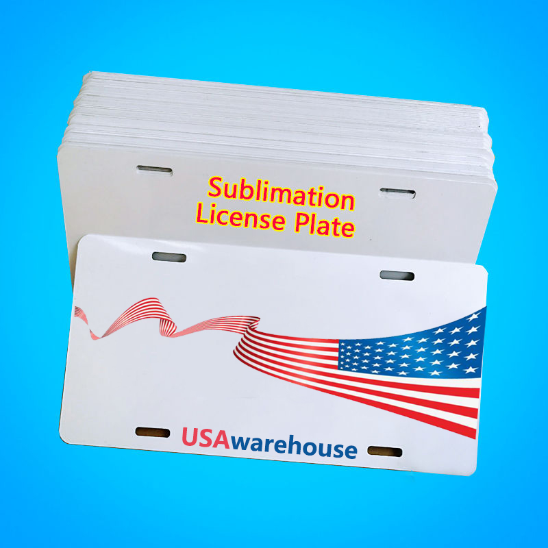 US Warehouse Free Shipping Sublimation License Plate Blank Aluminum Plate Printing Heat Transfer Car Plates Custom logo OEM Size