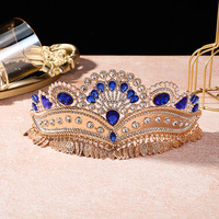 Couronnes et diadèmes vintage, couronne en quartz transparent, coiffe de mariée, diadème multicolore de style cour, tiara de cabelo