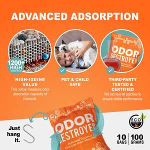 Penghilang bau karbon aktif rumah tangga, penghilang bau kuat untuk lemari, pembersih udara mobil, penghilang asap, bambu lebih baik - Product Image 2