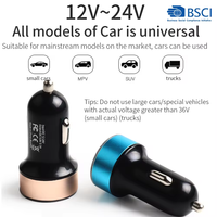 Chargeur de voiture double Usb 3.1A Affichage de tension LED numérique Adaptateur de chargeurs de voiture pour Ipad Iphone 15 14 12 13 Samsung S10 S24 S23