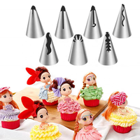 Wanlihao – Lot de 7 douilles à pâtisserie en acier inoxydable sans soudure pour bordures de gâteaux et jupes décoratives