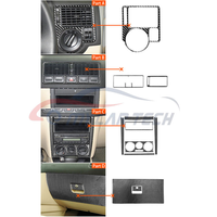 Autocollants de garniture intérieure en fibre de carbone, accessoires 10 pièces pour VW Golf MK4 Jetta R32 Bora GTI 1999-2004, kit de décoration