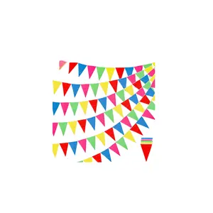 Colorful Advertising Triangle Bunting String Flags For Bulk Grand Opening Garland Carnival Theme Party Decoration Event